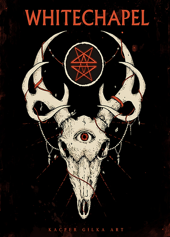 Whitechapel Skull with Antlers and Eye