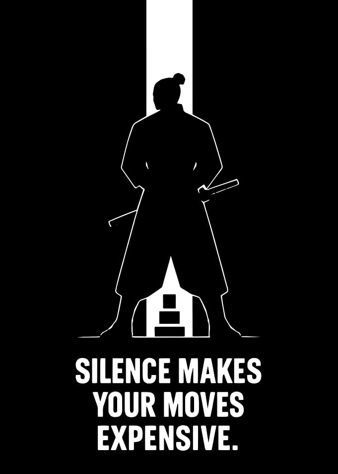 Samurai Silhouette with Inspirational Quote