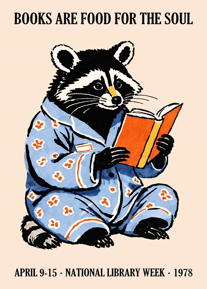 Cozy Raccoon Poster Print