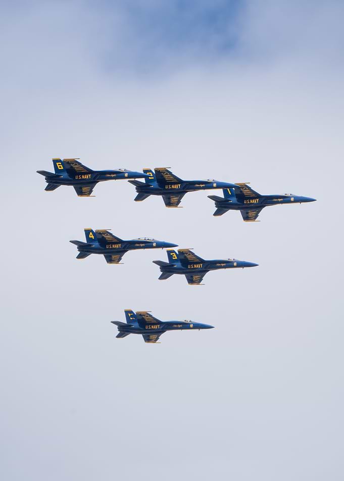 US Navy Blue Angels Formation Flying
