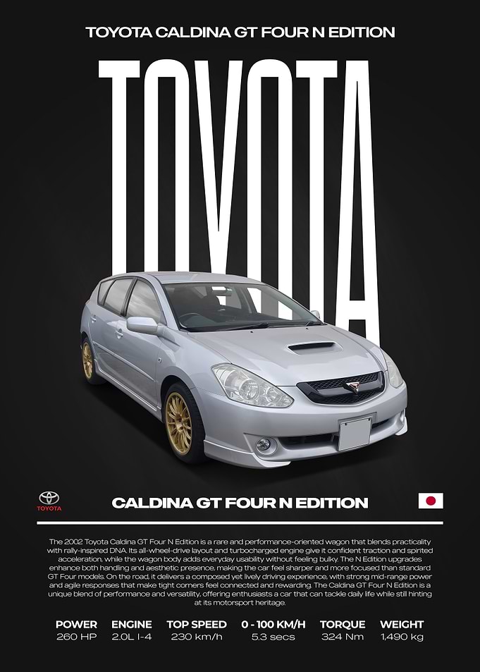 Toyota Caldina GT Four N Edition Car Poster