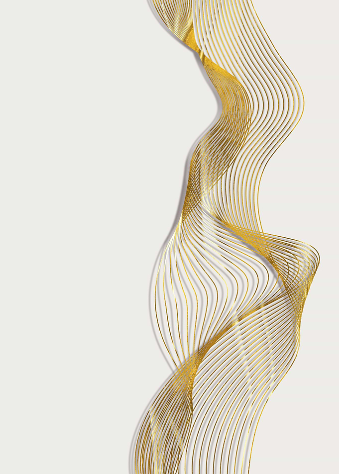 Golden Wavy Lines Abstract Background