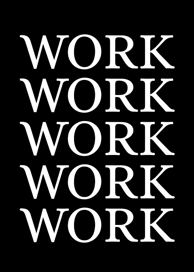 Repetitive Work Text Art