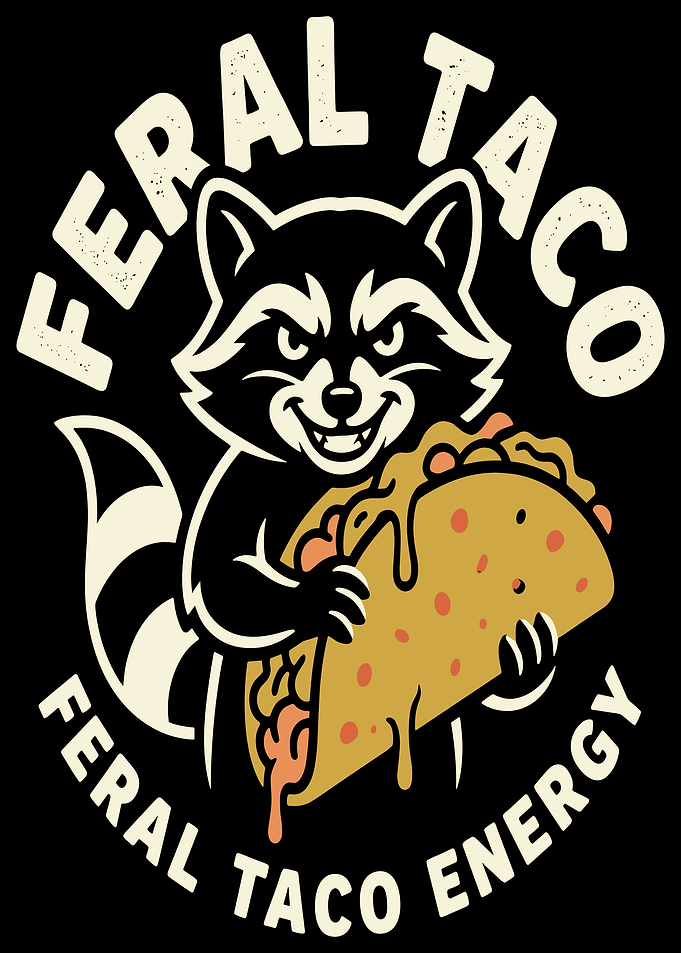 Feral Taco Raccoon Holding Taco