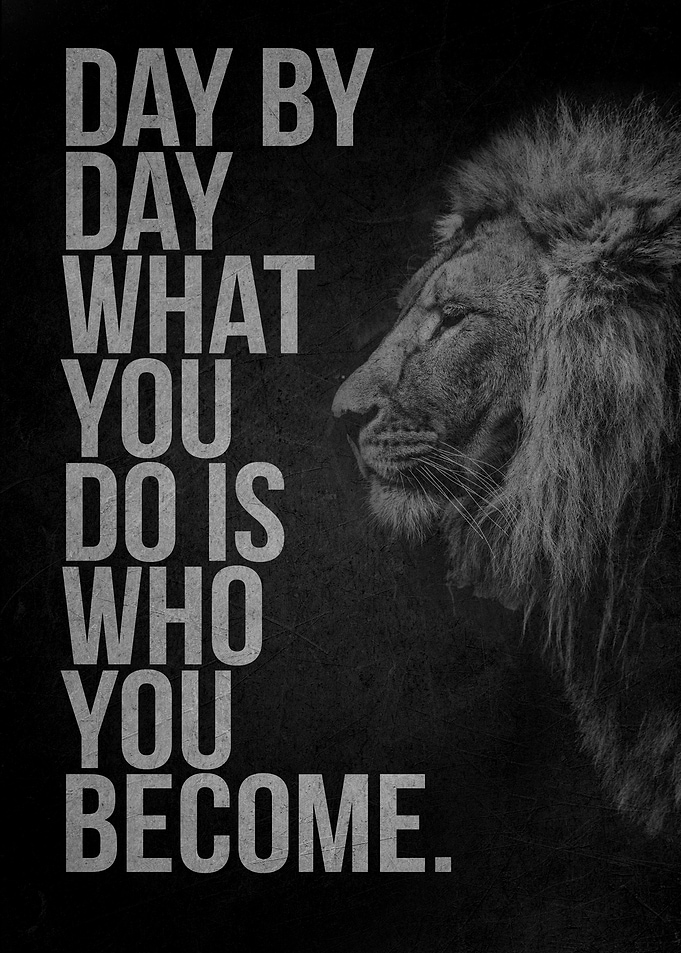 Lion and Inspirational Quote