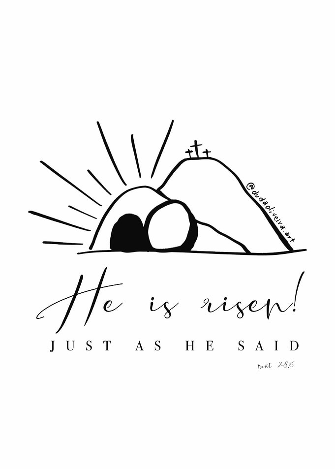 He is Risen Easter Illustration