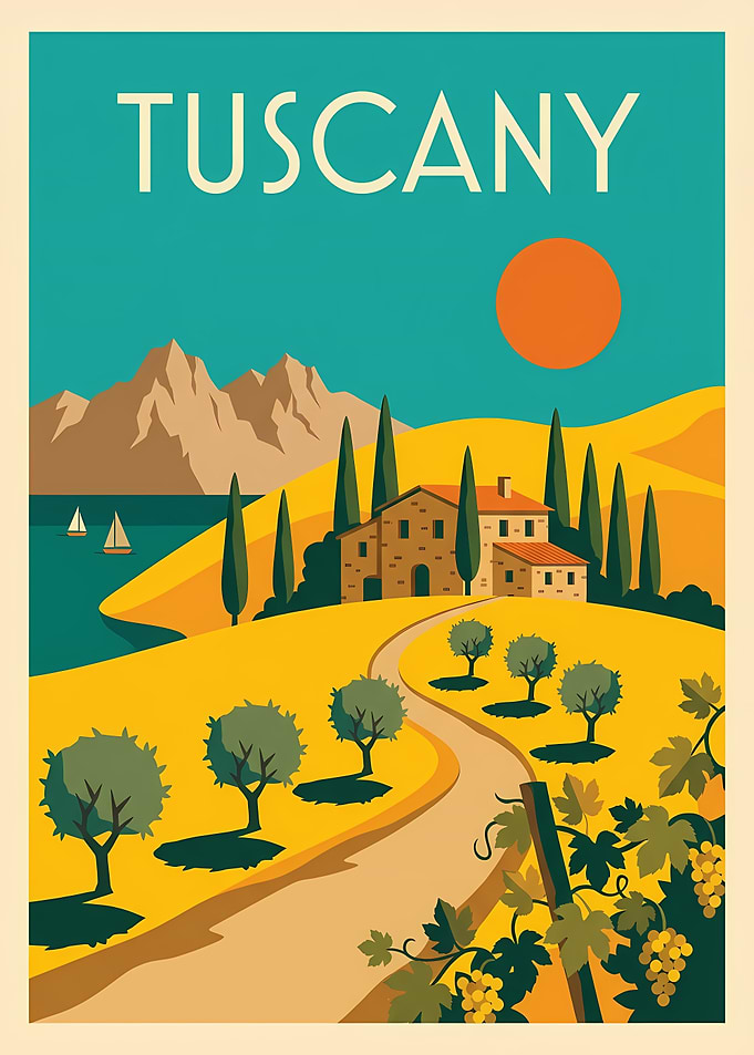 Tuscany Travel Poster