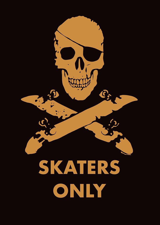 Skater Skull and Crossbones