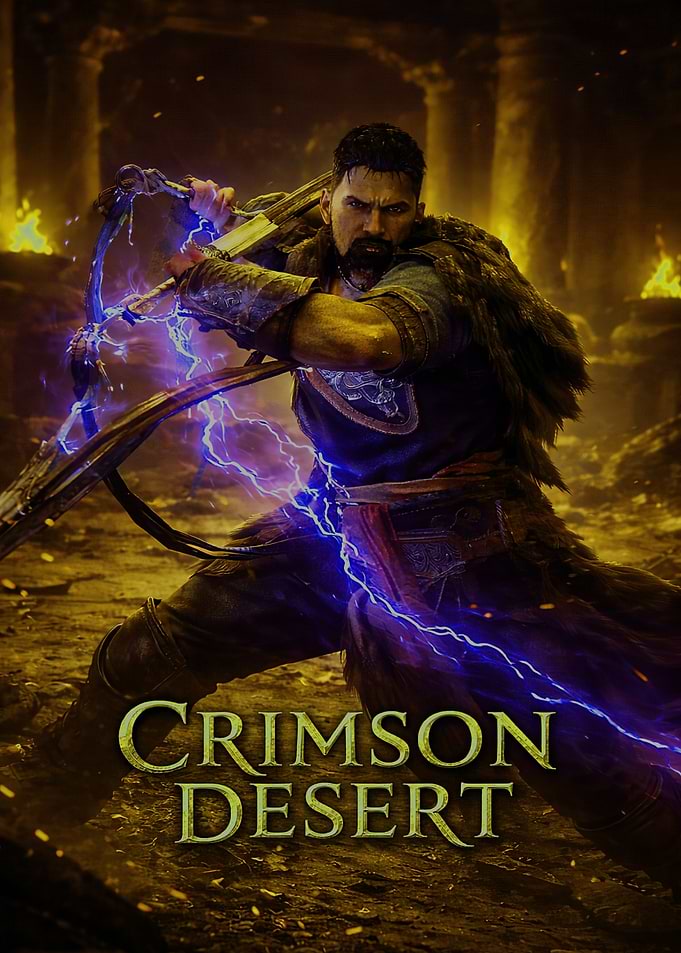 Crimson Desert Warrior with Lightning Bow