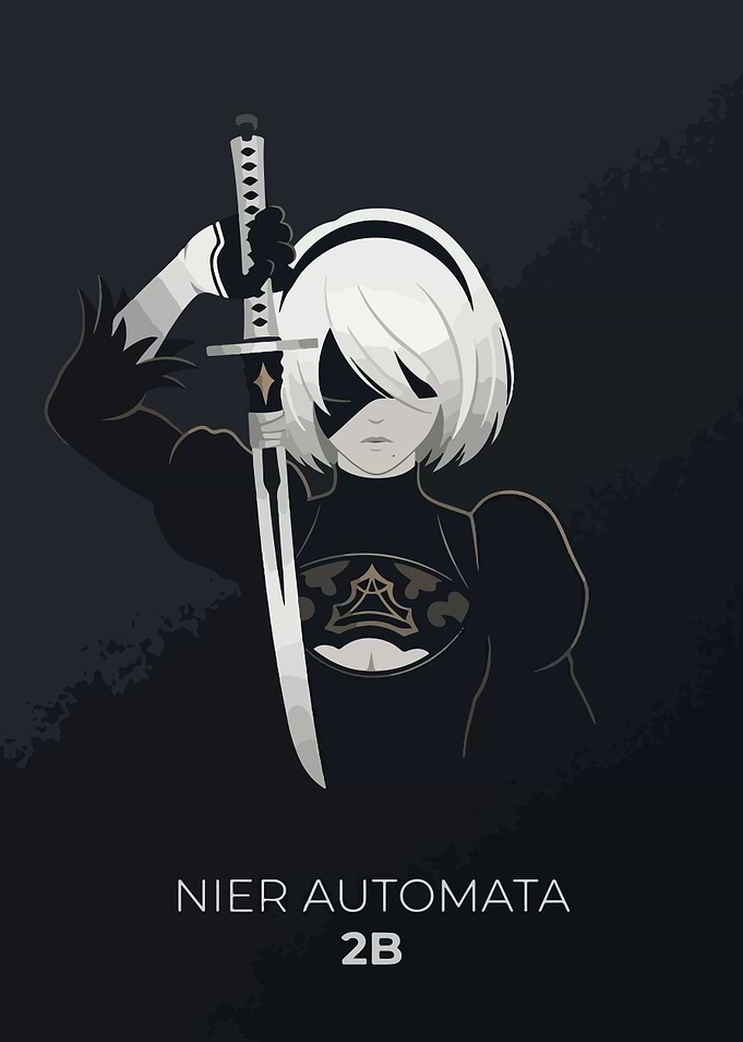 Nier Automata 2B Minimalist Art