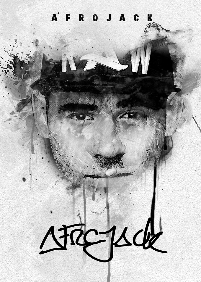 Afrojack Portrait with Graffiti