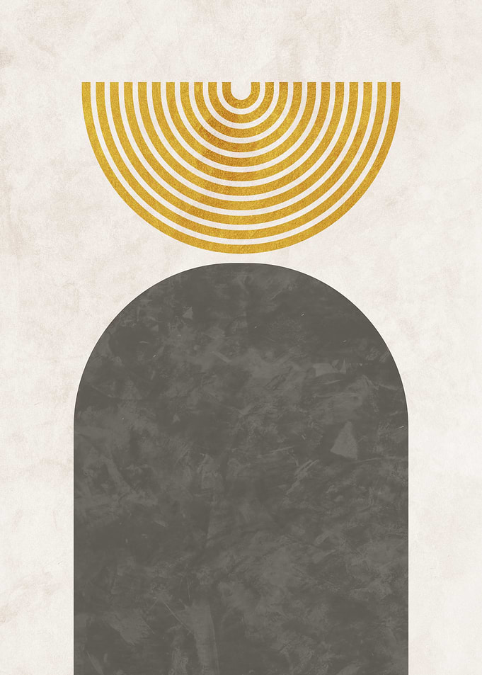 Abstract Geometric Arch and Sun Rays