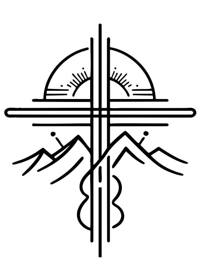 Musical Mountain Landscape Logo