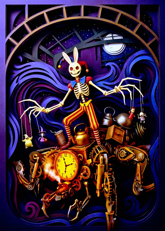 Skeleton Jester Controlling Puppets