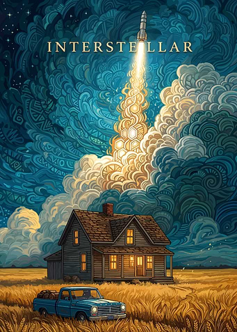 Interstellar Rocket Launch from Farmhouse