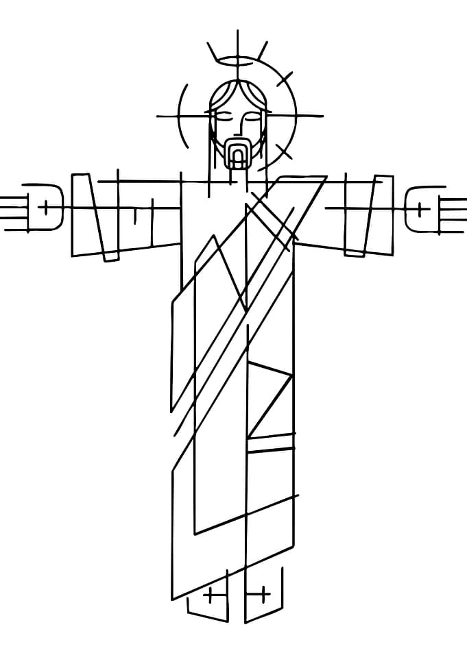 Minimalist Jesus Christ Line Art