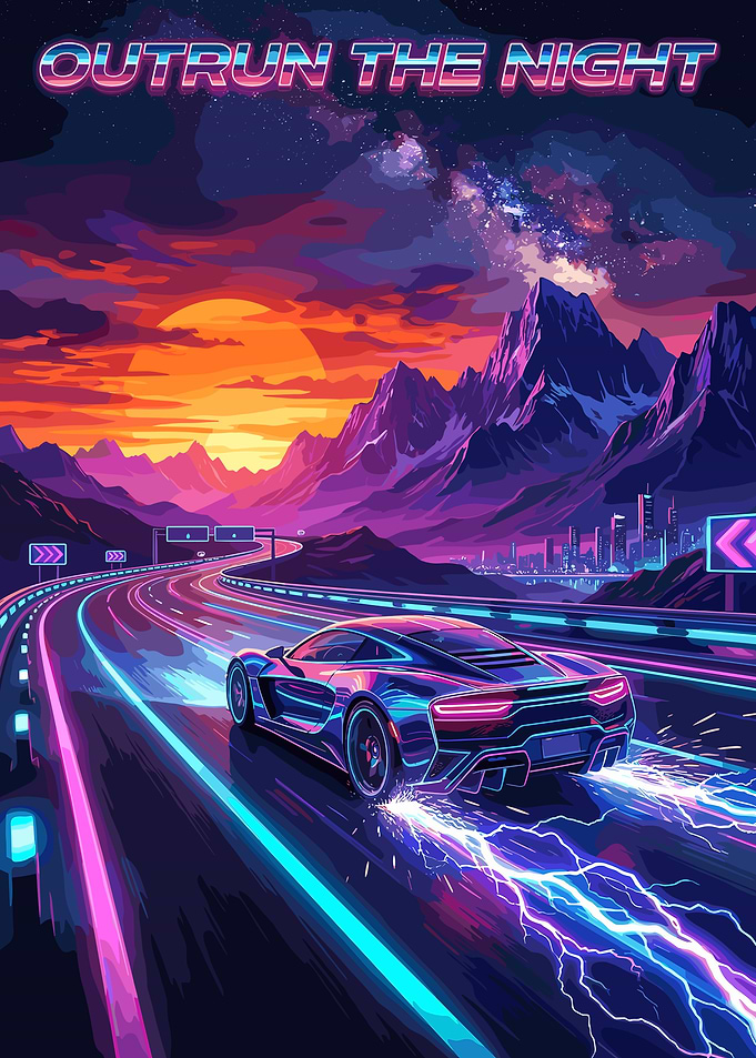 Outrun Night Car