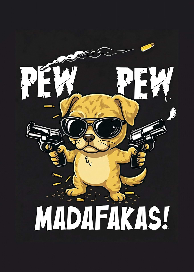 Funny Dog with Guns