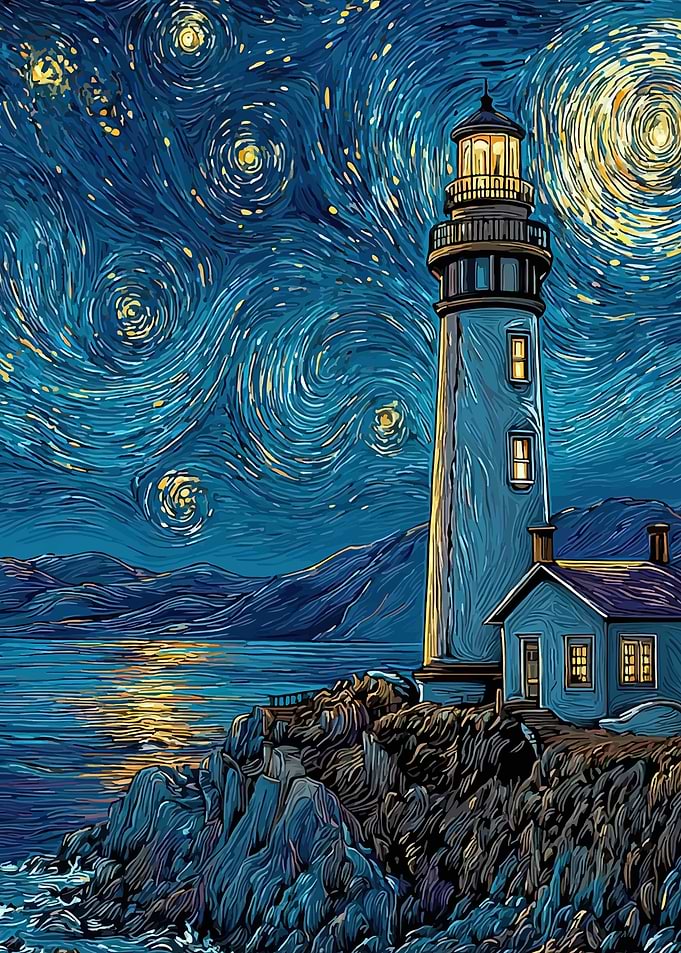 Starry Night Lighthouse