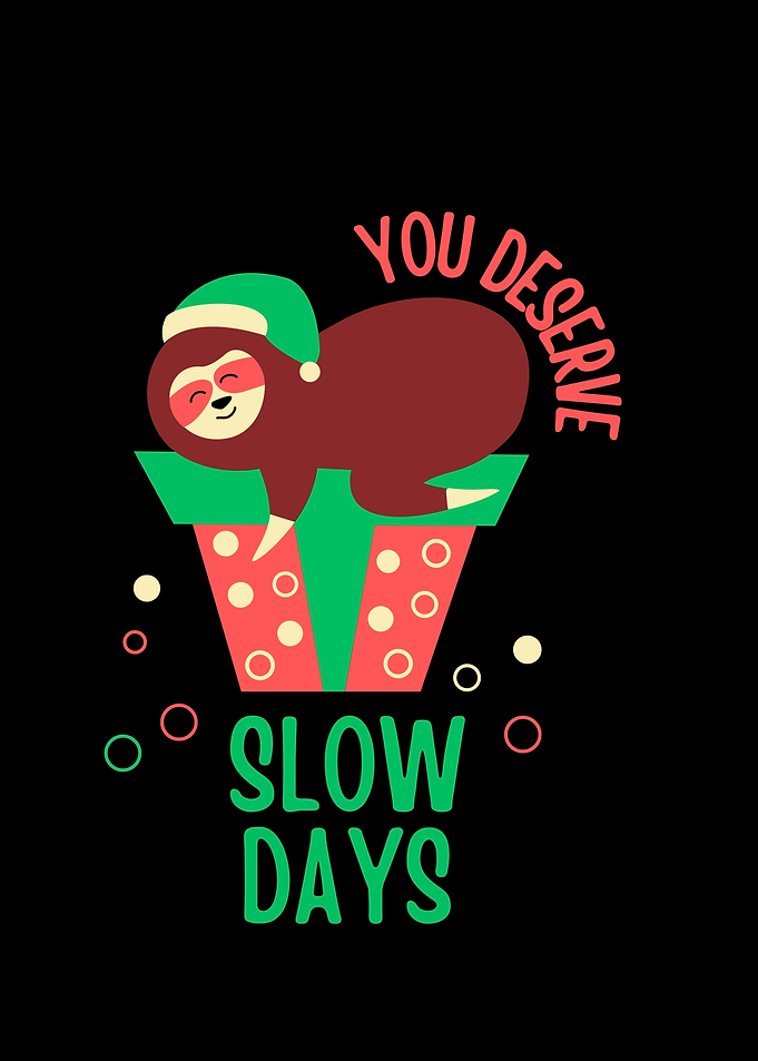 Sloth on Gift Box with Text