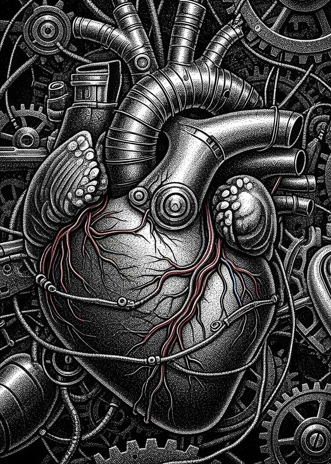 Steampunk Mechanical Heart with Gears