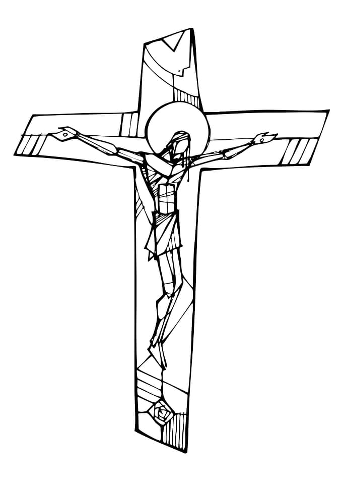 Jesus Christ Crucifixion Line Art