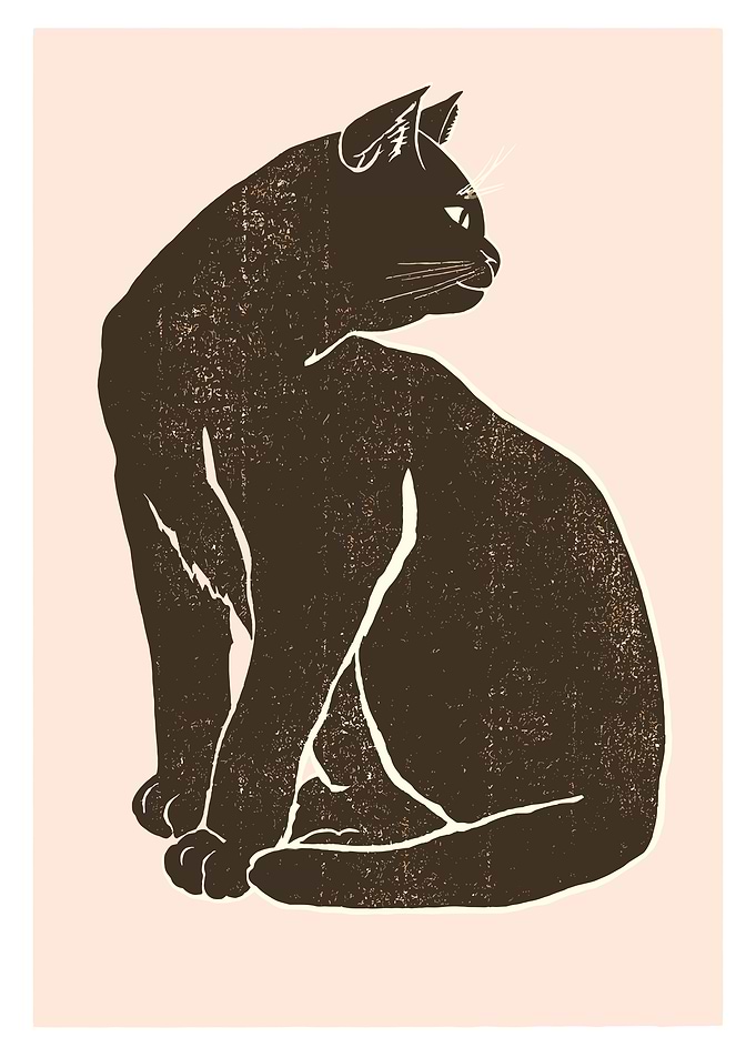 Black Cat Sitting Profile