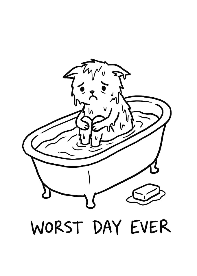 Sad Cat in a Bathtub