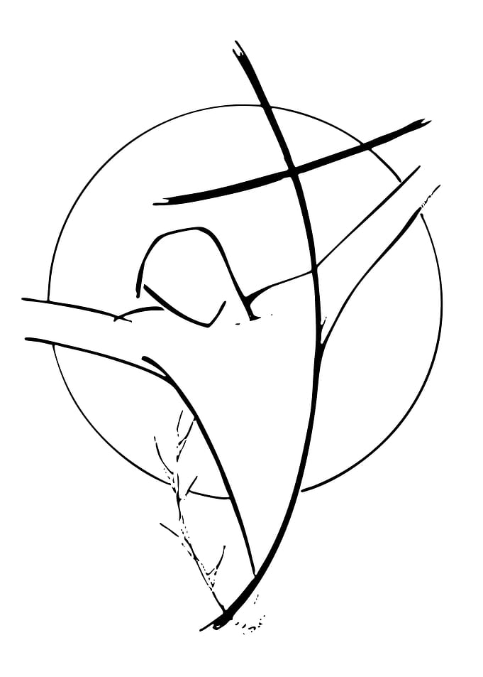 Abstract Cross and Circle Symbol