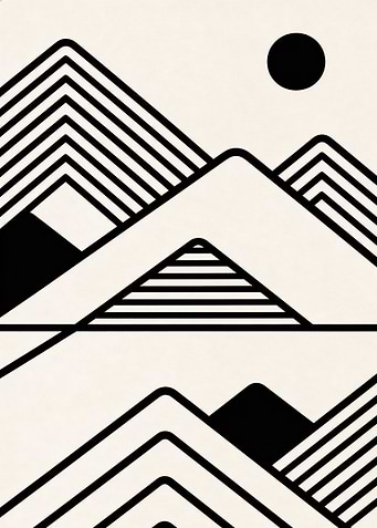Minimalist Geometric Mountain Landscape