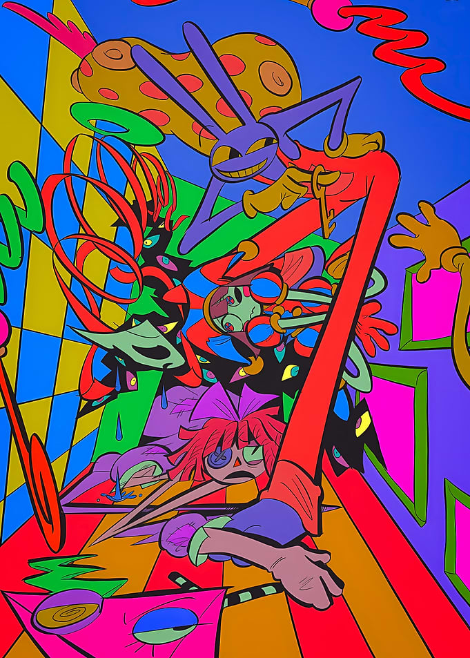 Surreal Cartoon Characters in Vibrant Colors