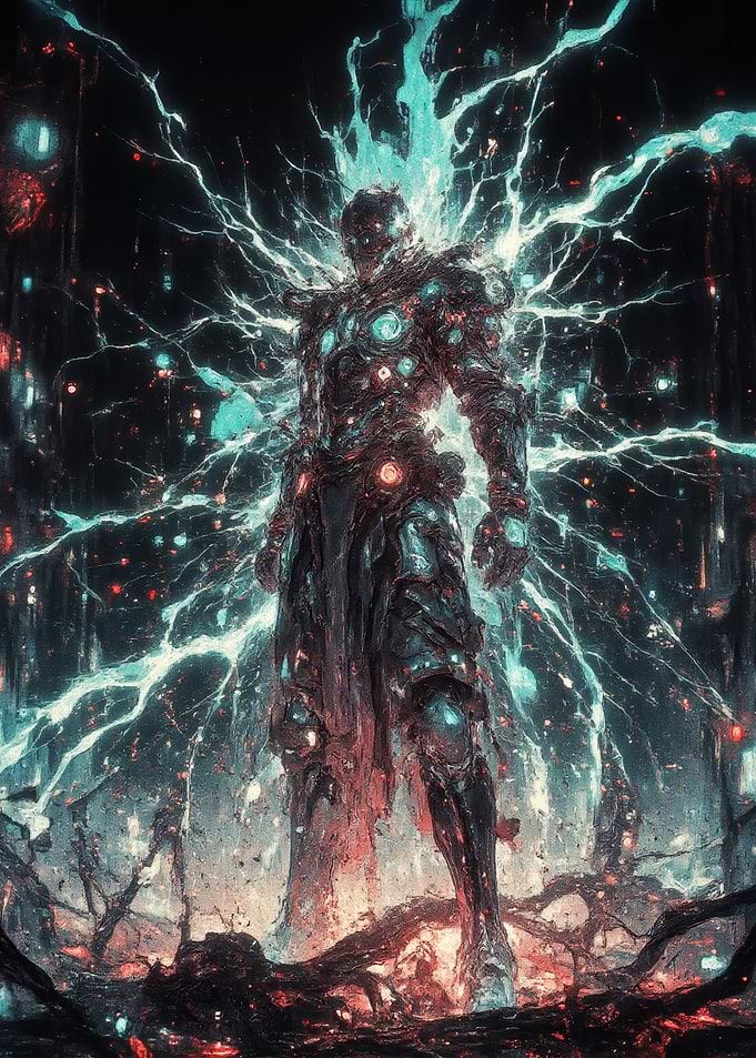 Cosmic Warrior with Energy Aura