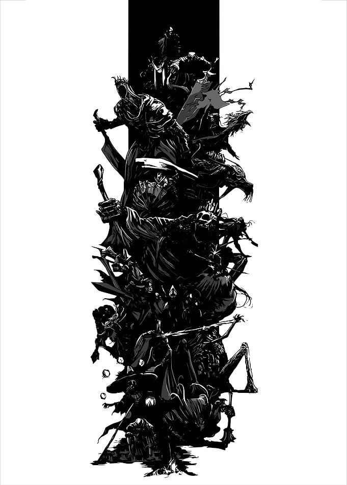 Dark Fantasy Character Collage