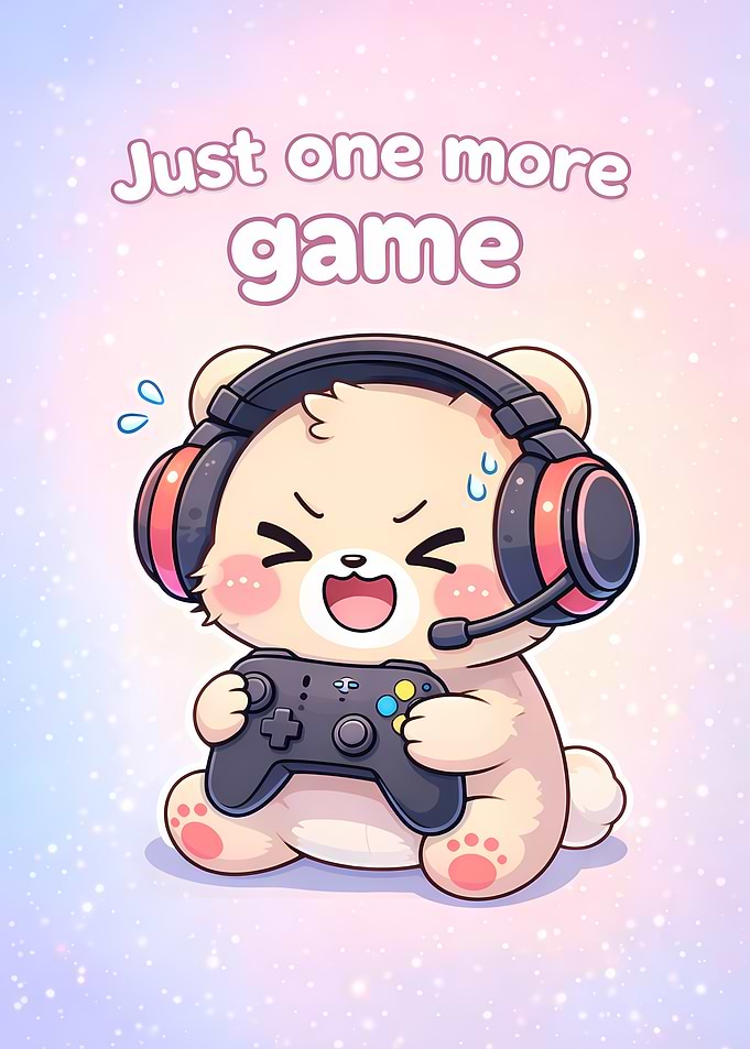 Cute Bear Gamer