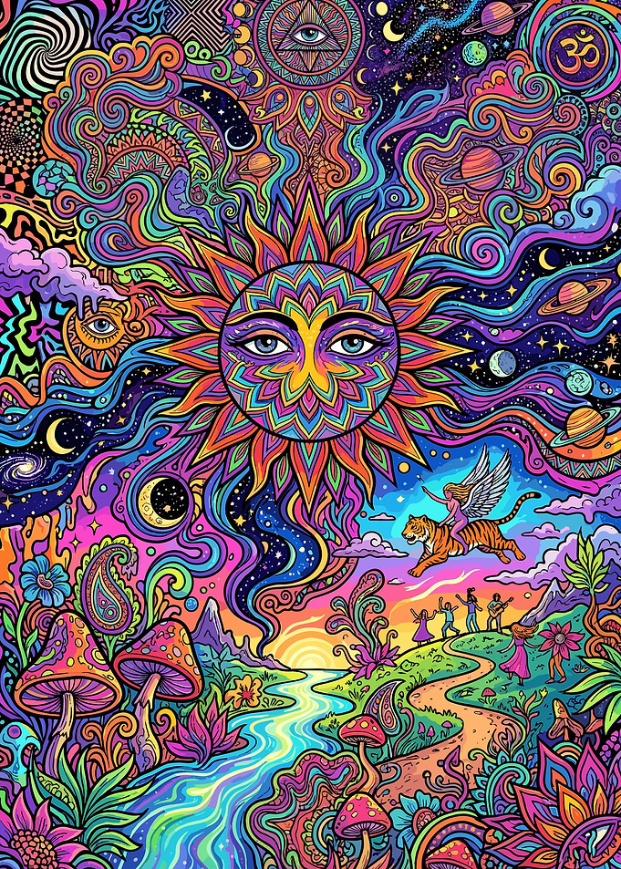 Visionary Cosmic Sun Psychedelic