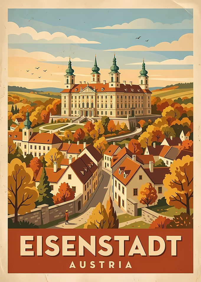 Eisenstadt Austria Vintage Travel Poster