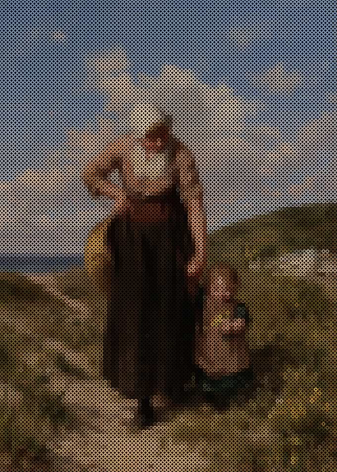 Mother and Child Strolling in the Dunes