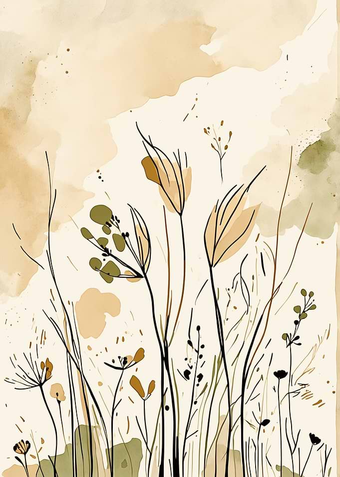 Abstract Botanical Watercolor Art