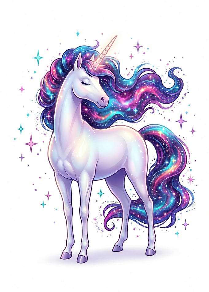 Magical Unicorn with Galaxy Mane