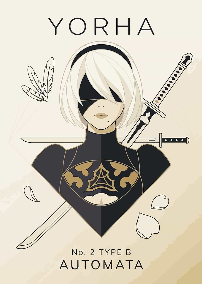 Nier Automata 2B Minimalist Poster