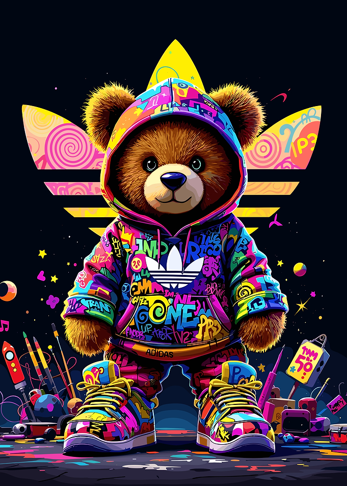 Graffiti Bear with Adidas Logo