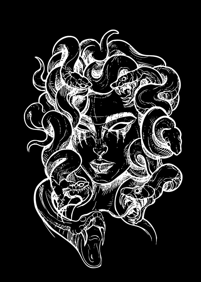 Medusa with Snakes Hair