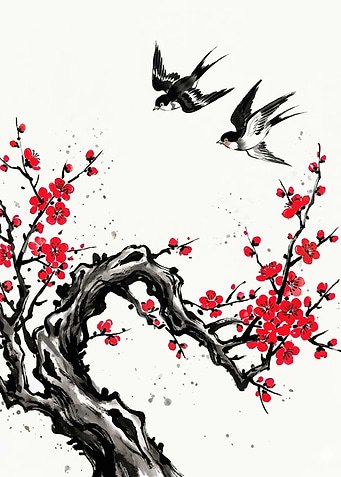 Swallows and Plum Blossoms