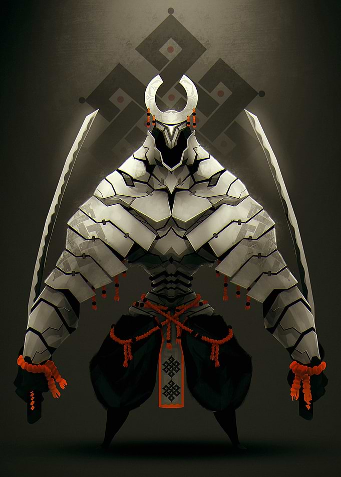 Samurai Warrior with Swords