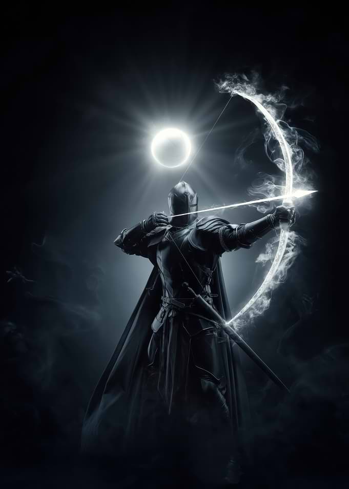 Knight Archer with Glowing Bow