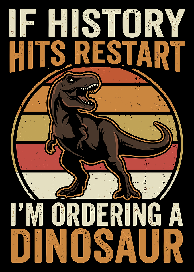 Funny Dinosaur Retro Sunset