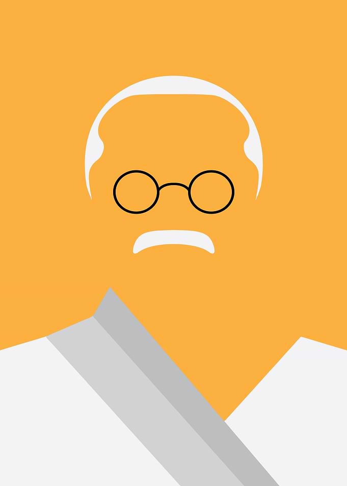 Minimalist Portrait of Mahatma Gandhi