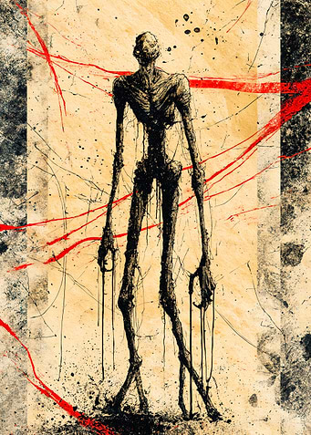 Tall Spindly Creepy Monster Illustration