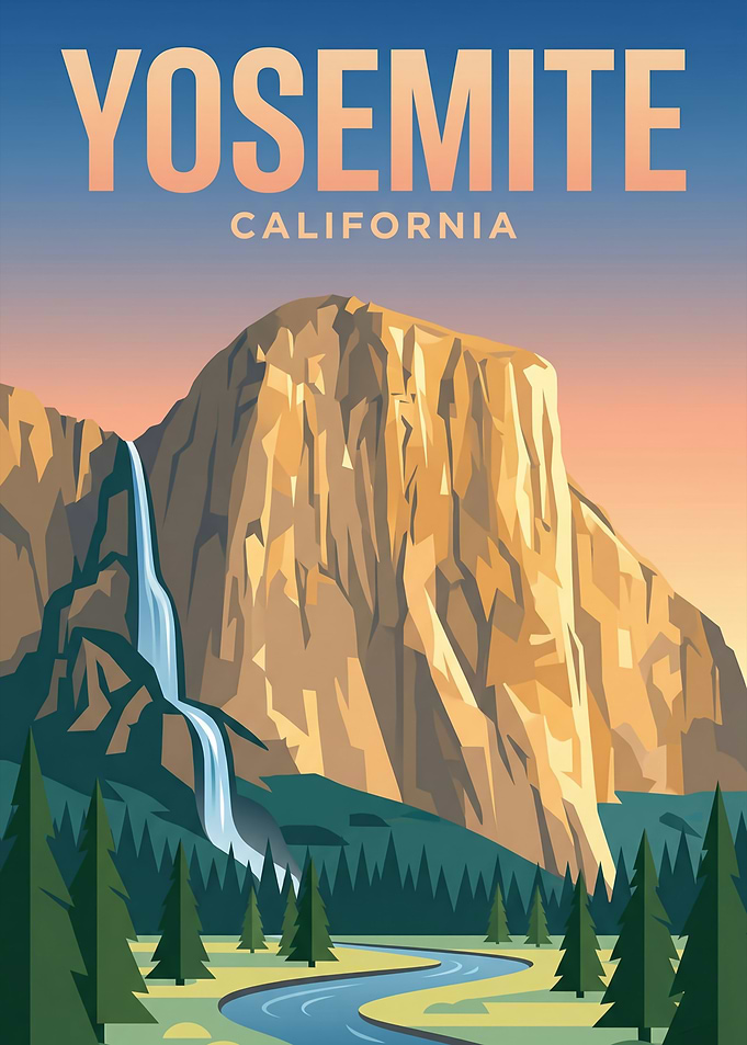 Yosemite National Park Vintage Poster