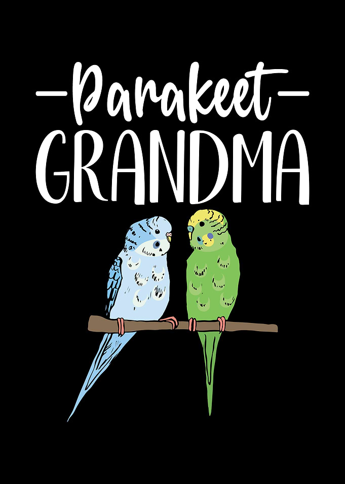 Parakeet Grandma with Birds